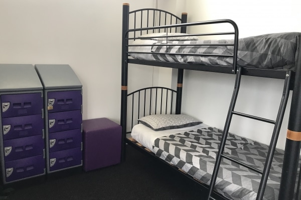 Ladies Dorm room in Nelson Hostel with Individual Lockers