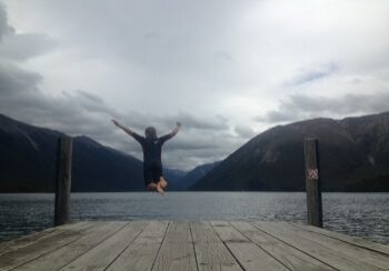 Jetty jumping at Nelson Lakes